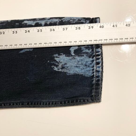 NWOT DIESEL Jeans Men 30x30 ITALY Thanaz Blue Acid Splatter Patchwork Distress - Picture 13 of 16